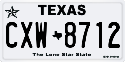 TX license plate CXW8712