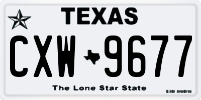 TX license plate CXW9677