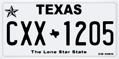 TX license plate CXX1205