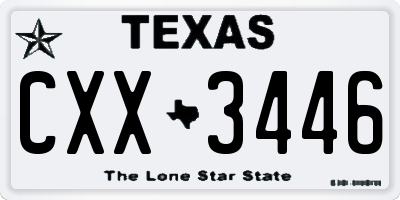 TX license plate CXX3446