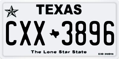 TX license plate CXX3896