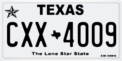 TX license plate CXX4009
