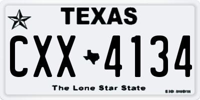 TX license plate CXX4134