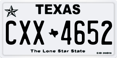 TX license plate CXX4652
