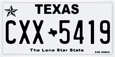 TX license plate CXX5419