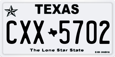 TX license plate CXX5702