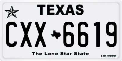 TX license plate CXX6619