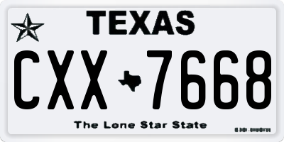 TX license plate CXX7668