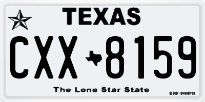 TX license plate CXX8159