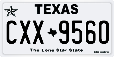 TX license plate CXX9560