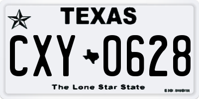 TX license plate CXY0628