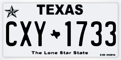 TX license plate CXY1733
