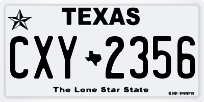 TX license plate CXY2356