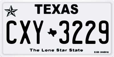 TX license plate CXY3229