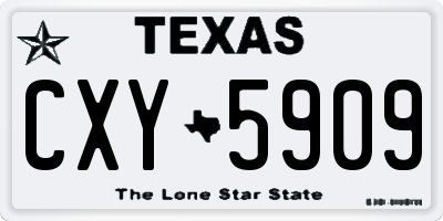 TX license plate CXY5909