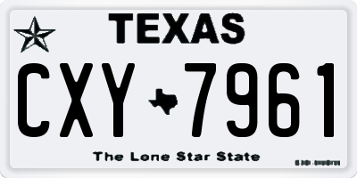 TX license plate CXY7961