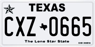 TX license plate CXZ0665
