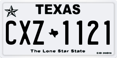 TX license plate CXZ1121