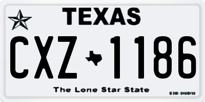 TX license plate CXZ1186