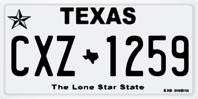 TX license plate CXZ1259