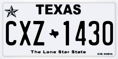 TX license plate CXZ1430