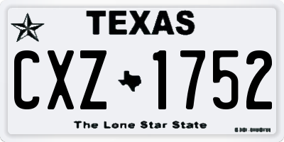 TX license plate CXZ1752