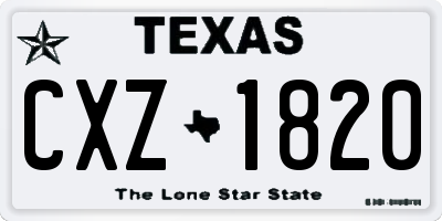 TX license plate CXZ1820