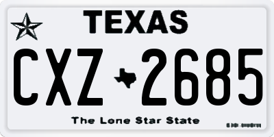 TX license plate CXZ2685