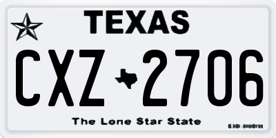 TX license plate CXZ2706