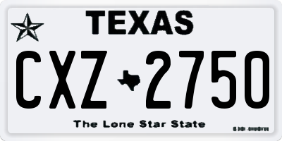 TX license plate CXZ2750