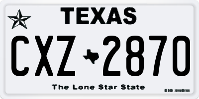 TX license plate CXZ2870