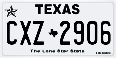 TX license plate CXZ2906