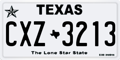 TX license plate CXZ3213