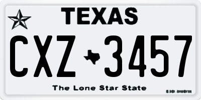 TX license plate CXZ3457