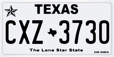 TX license plate CXZ3730