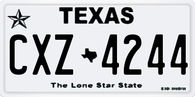 TX license plate CXZ4244