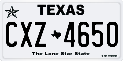 TX license plate CXZ4650