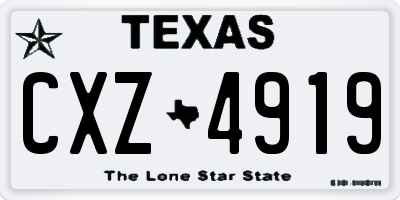 TX license plate CXZ4919