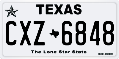 TX license plate CXZ6848