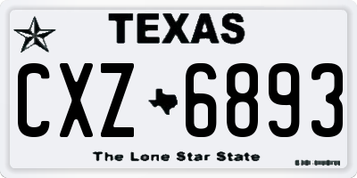 TX license plate CXZ6893