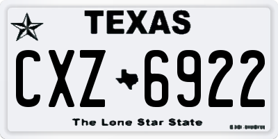 TX license plate CXZ6922