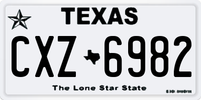 TX license plate CXZ6982