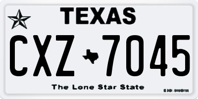 TX license plate CXZ7045