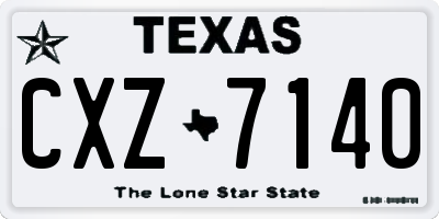 TX license plate CXZ7140