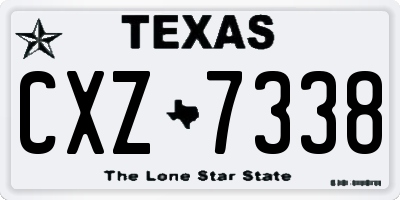 TX license plate CXZ7338