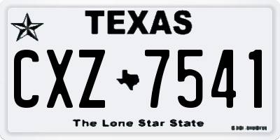 TX license plate CXZ7541
