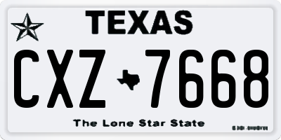 TX license plate CXZ7668