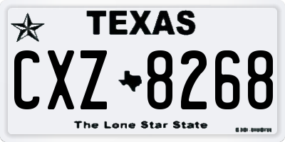 TX license plate CXZ8268
