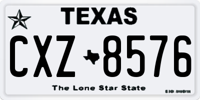 TX license plate CXZ8576