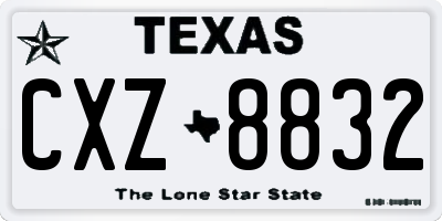 TX license plate CXZ8832